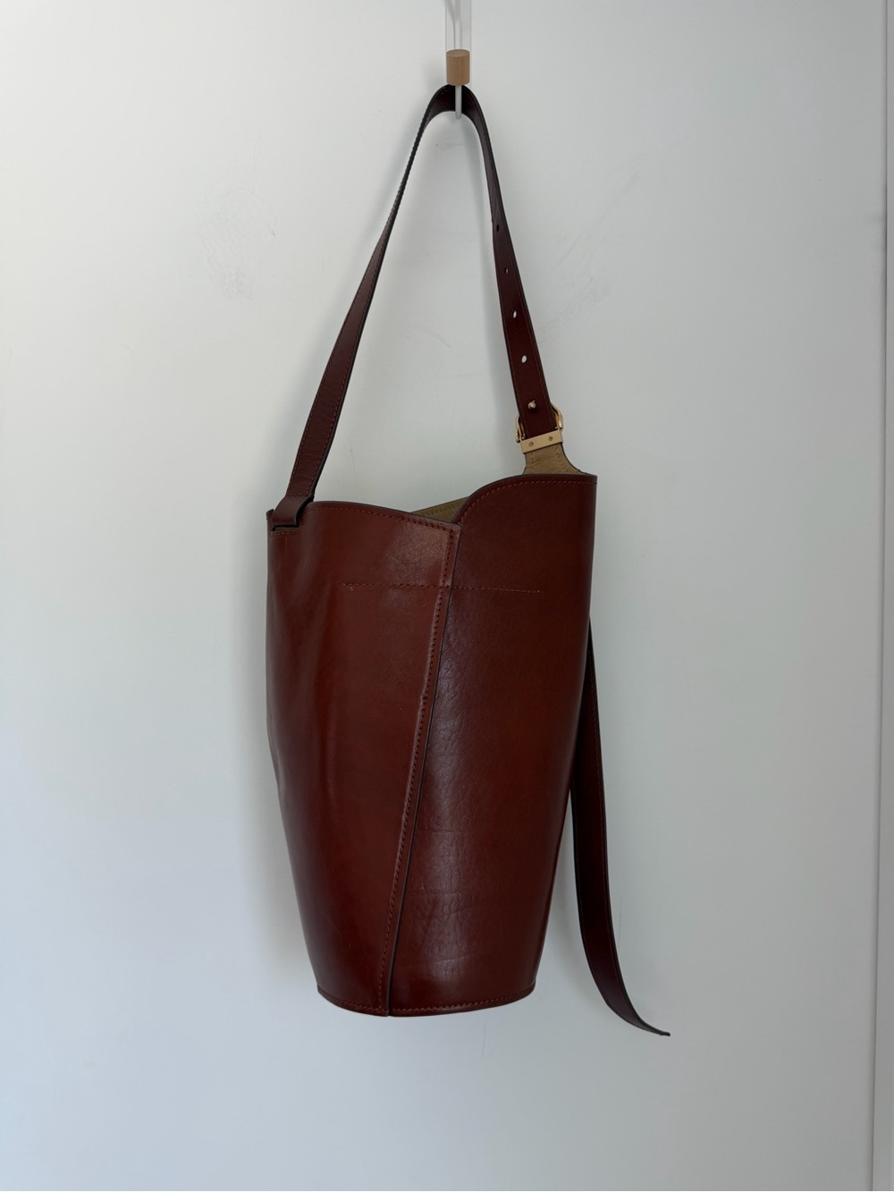 Cult Gaia Aldari Leather Shoulder Bag Cognac Brown - Picture 5 of 15